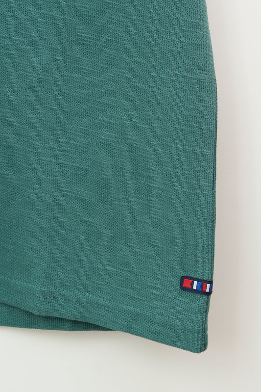 Textured jacquard cotton polo with open collar