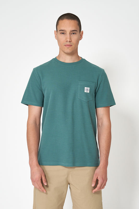Jacquard cotton T-shirt with pocket