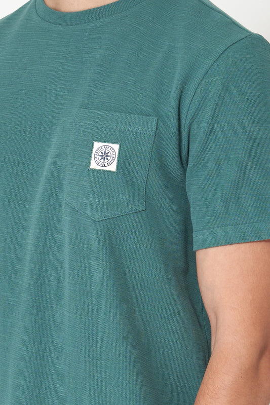 Jacquard cotton T-shirt with pocket