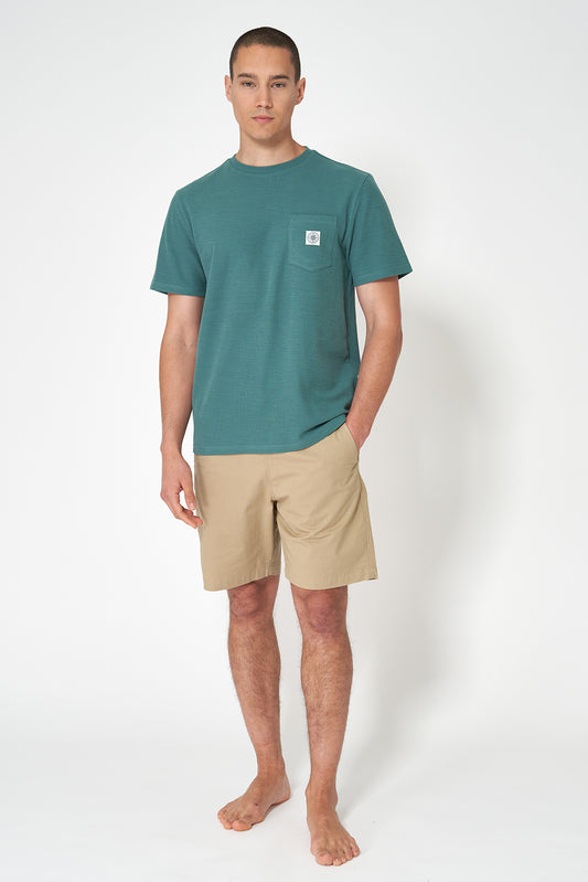 Jacquard cotton T-shirt with pocket