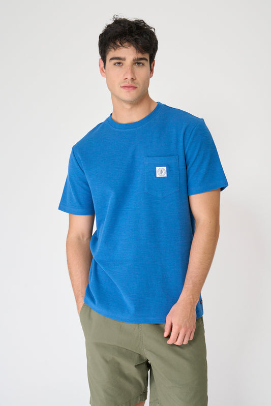 Jacquard cotton T-shirt with pocket