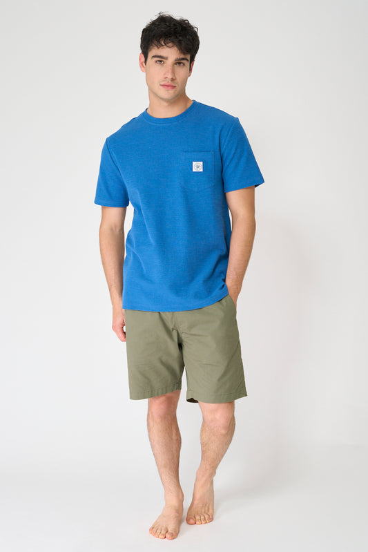 Jacquard cotton T-shirt with pocket