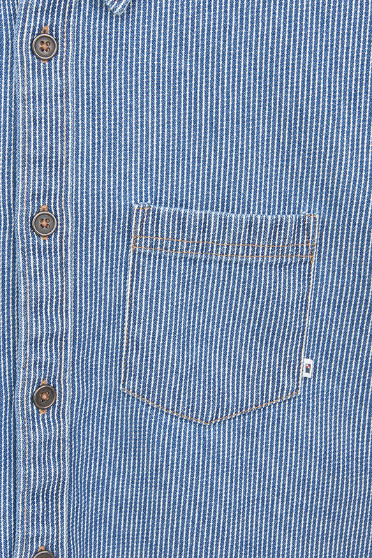 Camisa denim a rayas de algodón