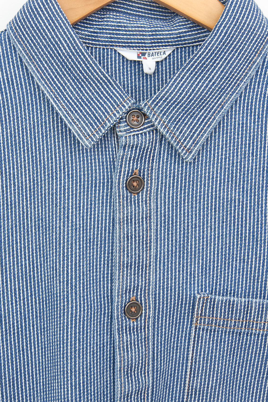 Chemise en jean à rayures en coton