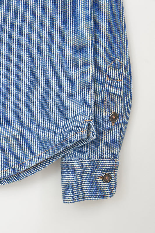 Camisa denim a rayas de algodón