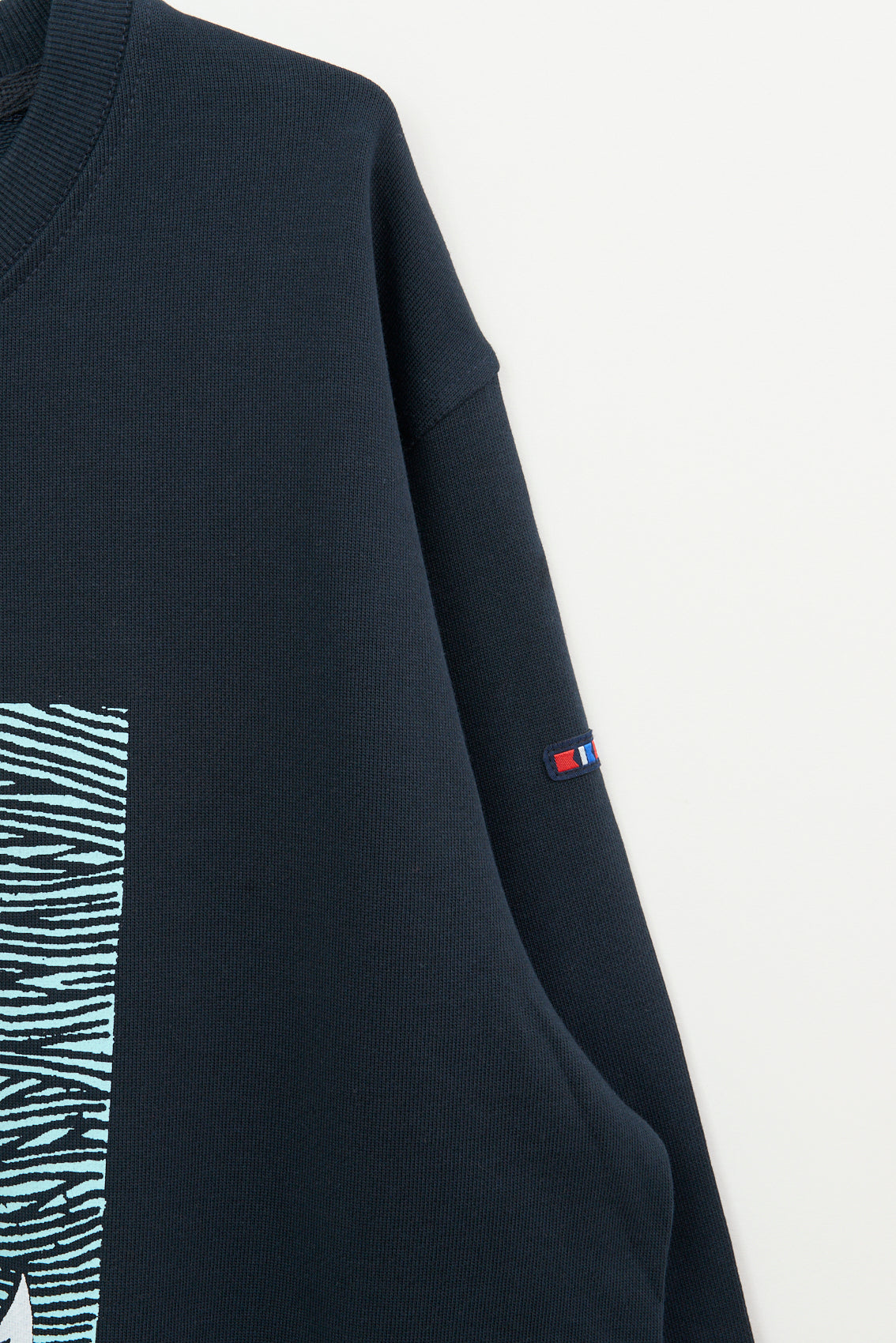 Sweat-shirt en molleton de coton et imprimé marin