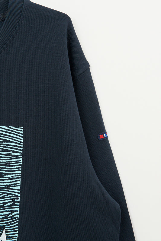 Sudadera de algodón Terry y gráfico marinero