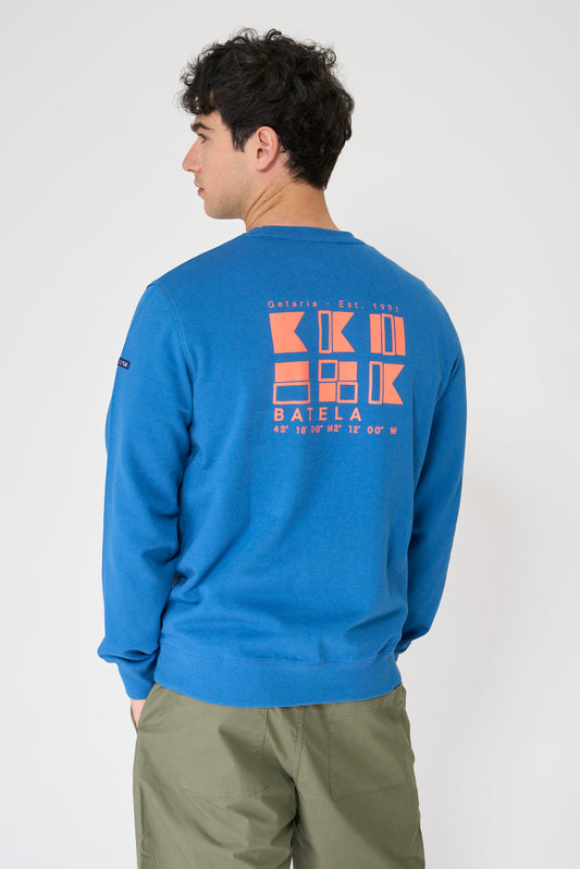 Sudadera de algodón Terry y gráfico banderas