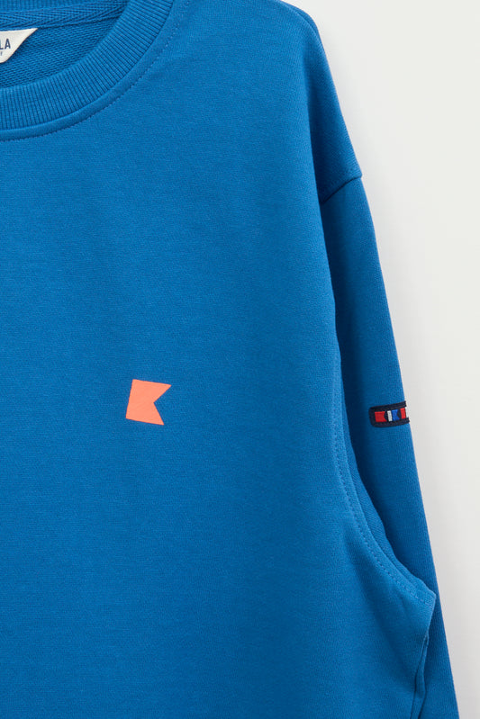 Sudadera de algodón Terry y gráfico banderas