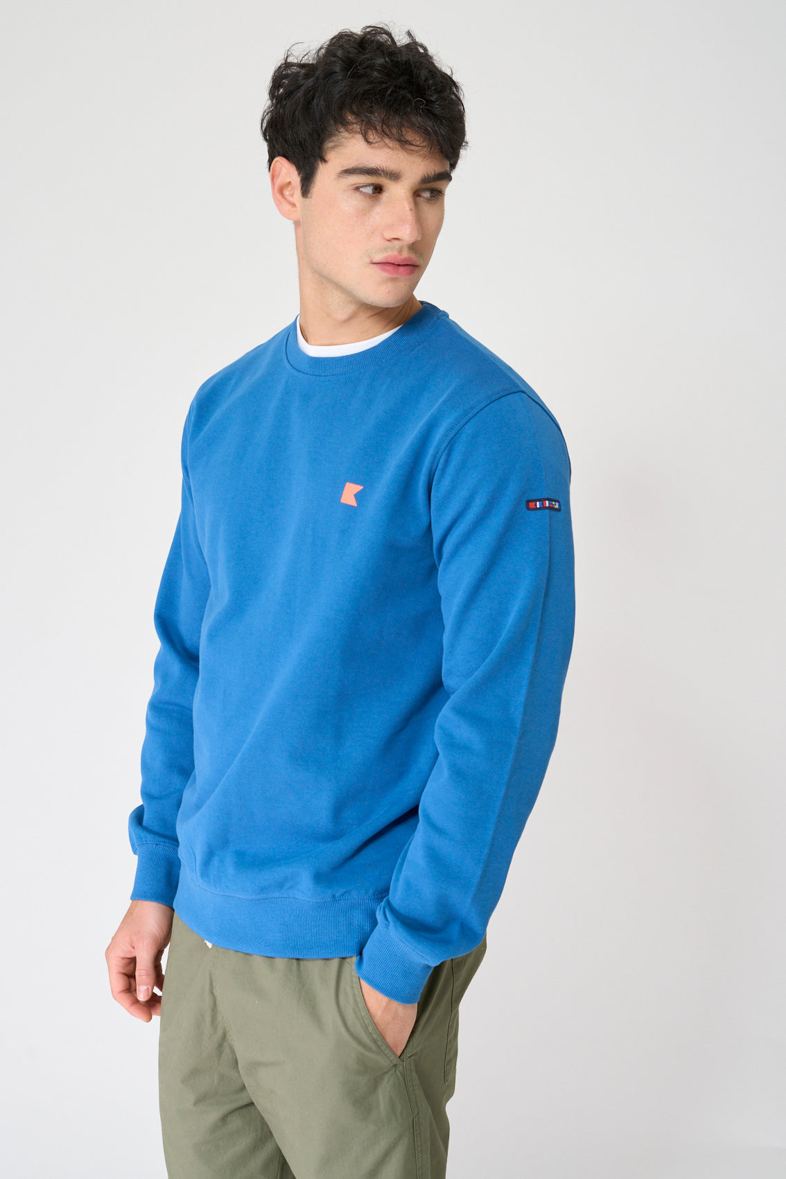 Sweat-shirt en molleton de coton avec imprimé drapeaux