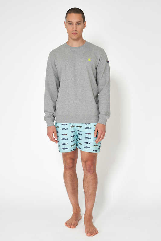 Sudadera de algodón Terry y gráfico banderas