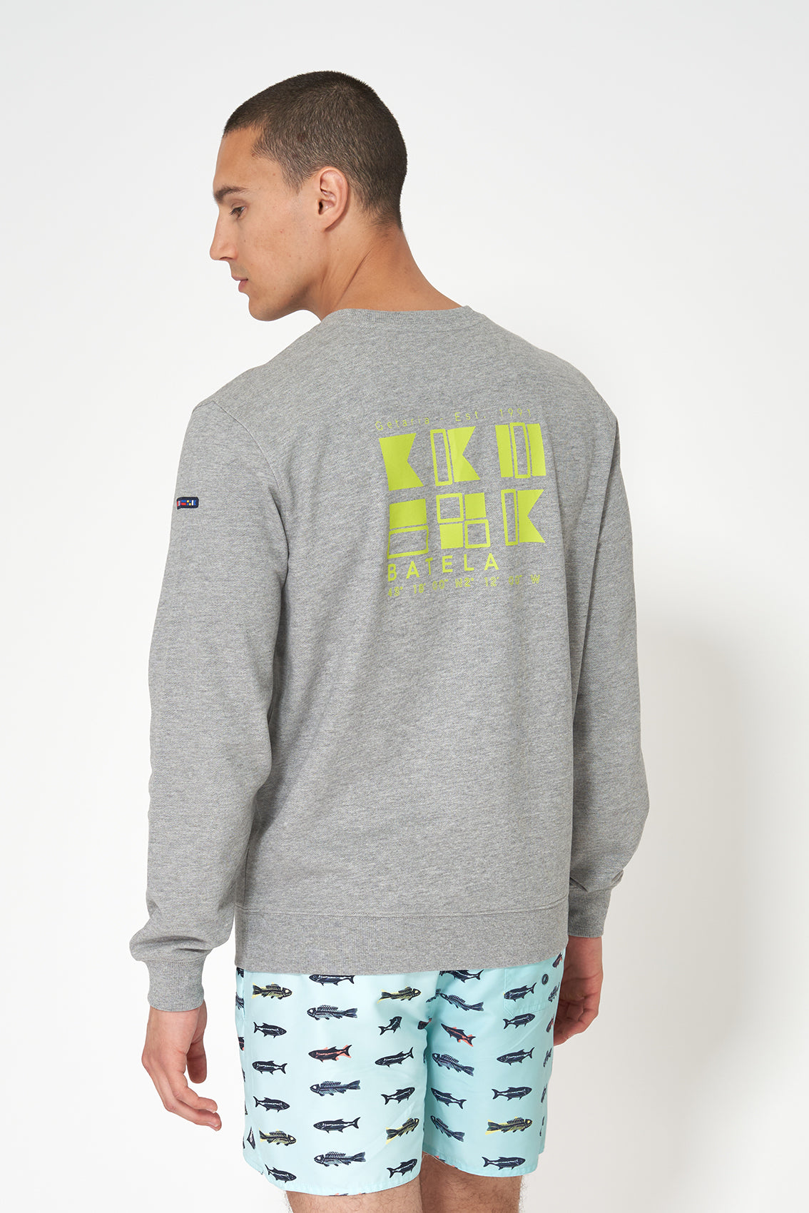 Cotton Terry sweatshirt with flag graphic