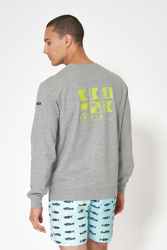 Sudadera de algodón Terry y gráfico banderas