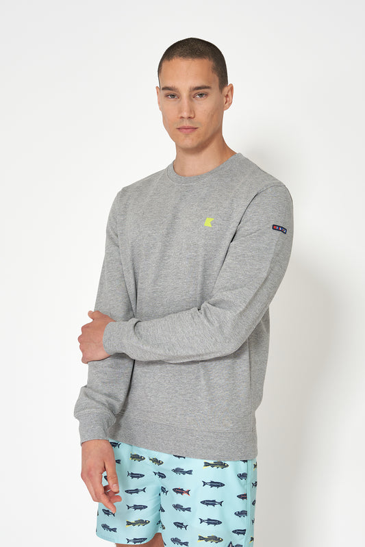 Sudadera de algodón Terry y gráfico banderas