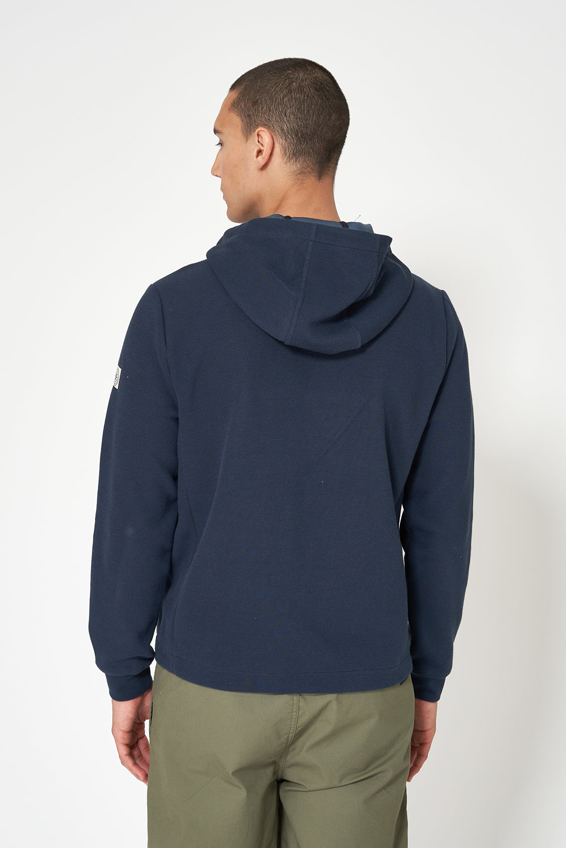 Sweatshirt ouvert en interlock avec capuche