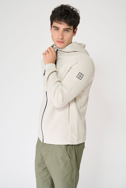 Sudadera abierta de punto interlock con capucha