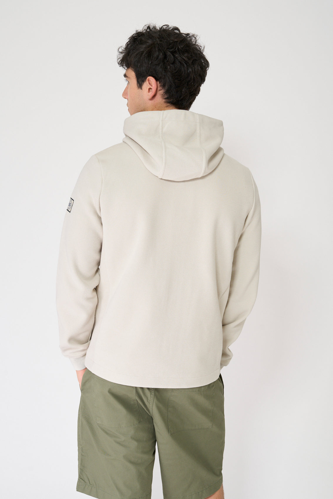 Sweatshirt ouvert en interlock avec capuche