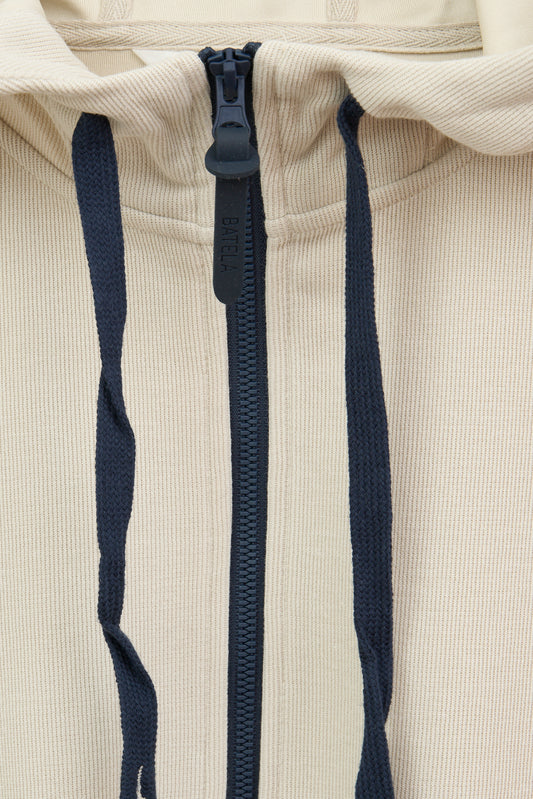 Sudadera abierta de punto interlock con capucha