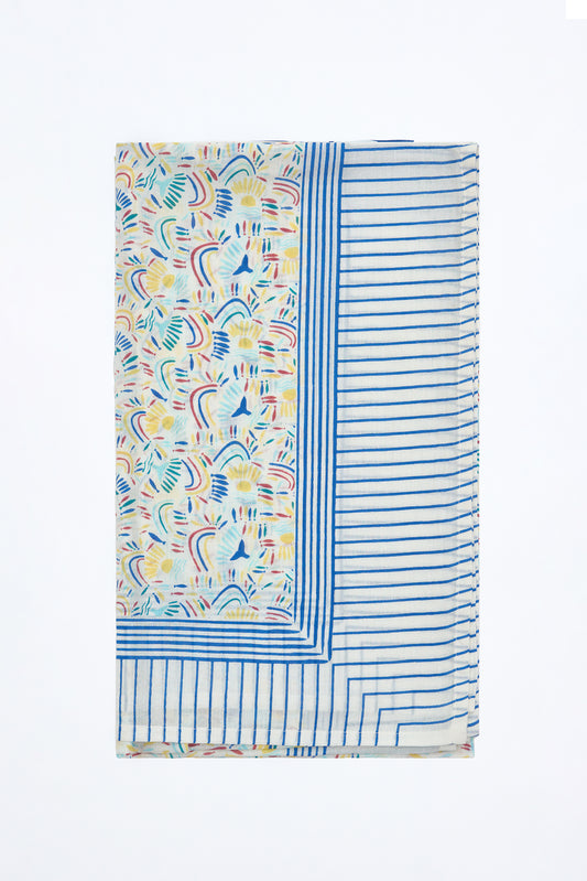 Lightweight “whale tail” scarf with a marine motif