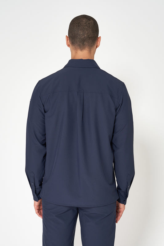 Chaqueta sobrecamisa ligera de tejido técnico