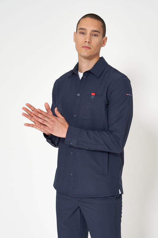 Chaqueta sobrecamisa ligera de tejido técnico