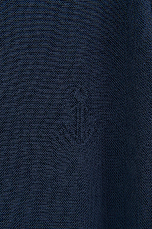 Jersey de punto fino de algodón con ancla bordada