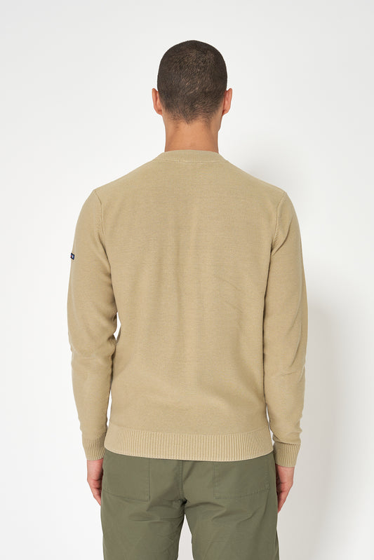 Jersey de punto fino de algodón con ancla bordada