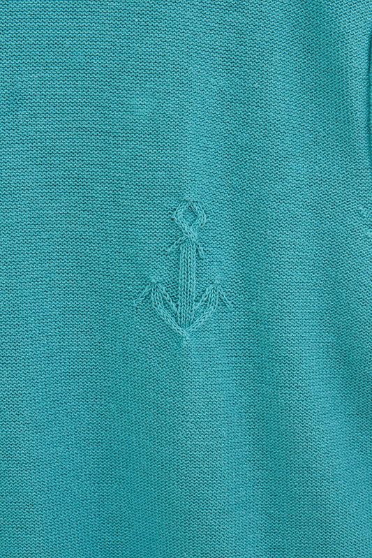 Jersey de punto fino de algodón con ancla bordada