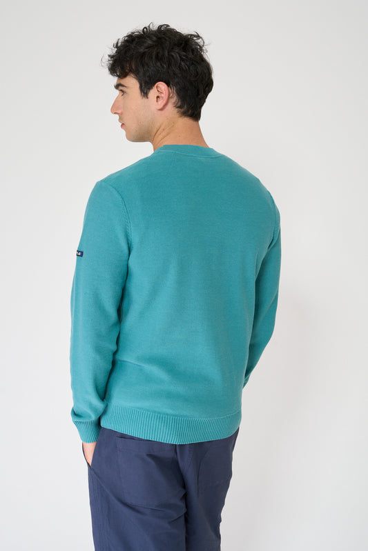 Jersey de punto fino de algodón con ancla bordada