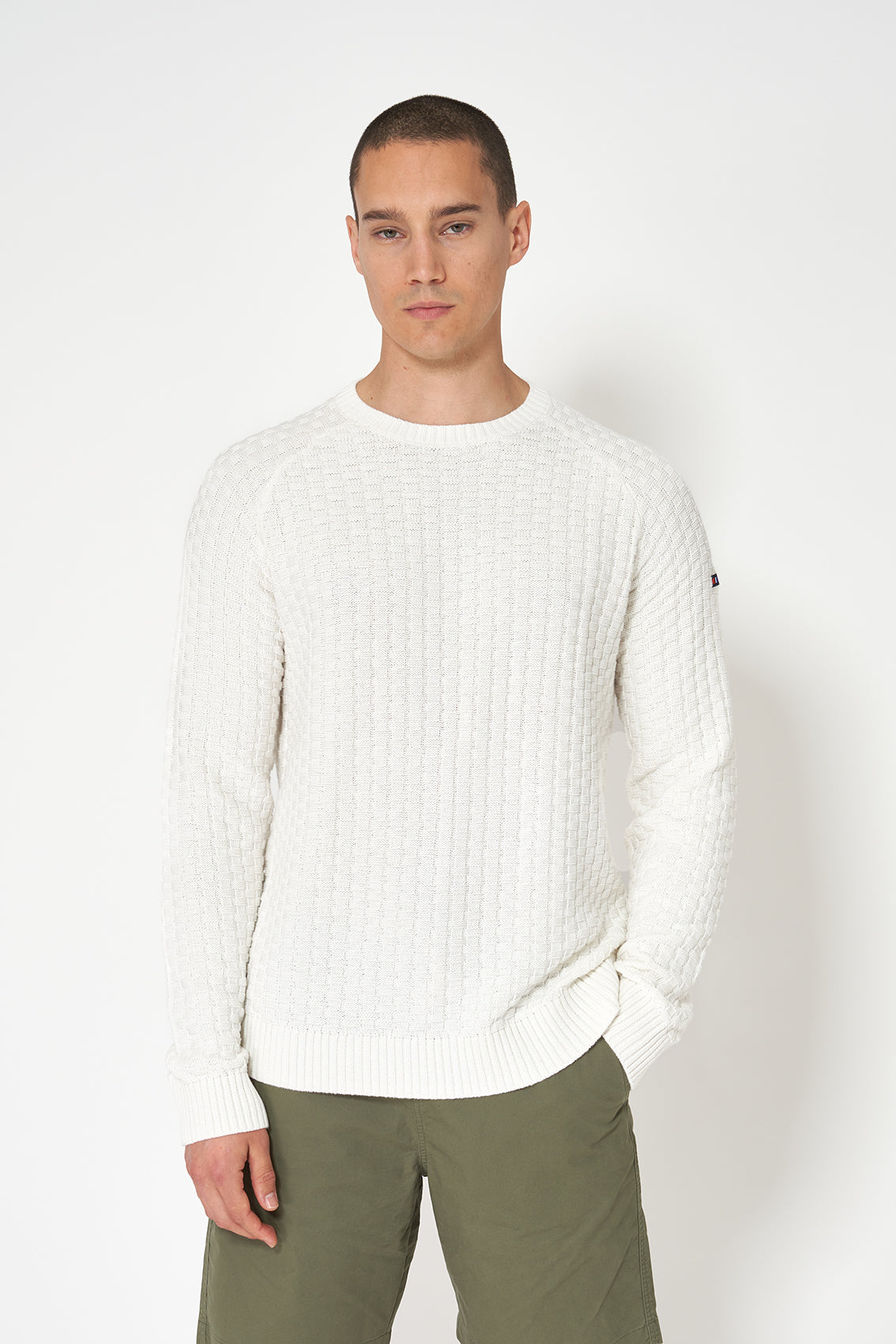 Open-knit cotton sweater