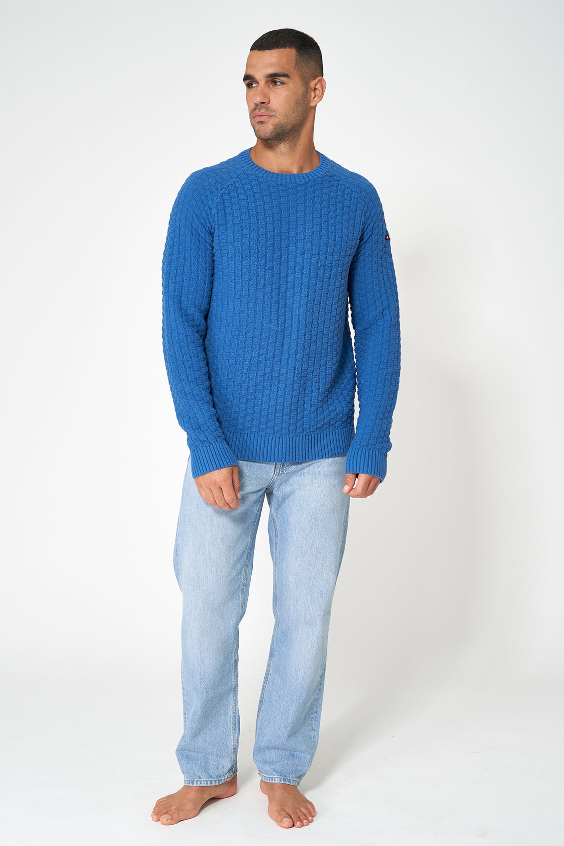 Open-knit cotton sweater