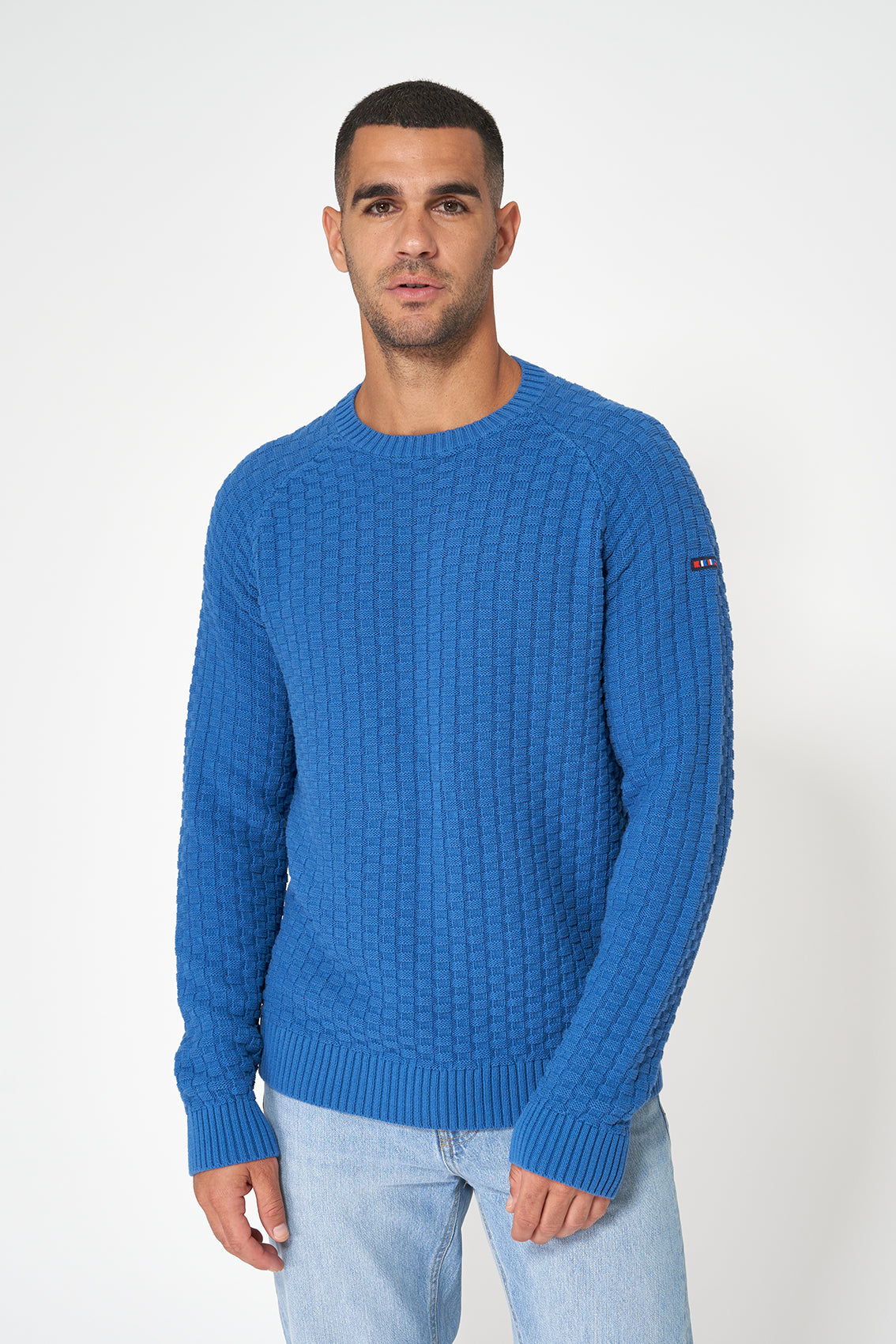 Open-knit cotton sweater