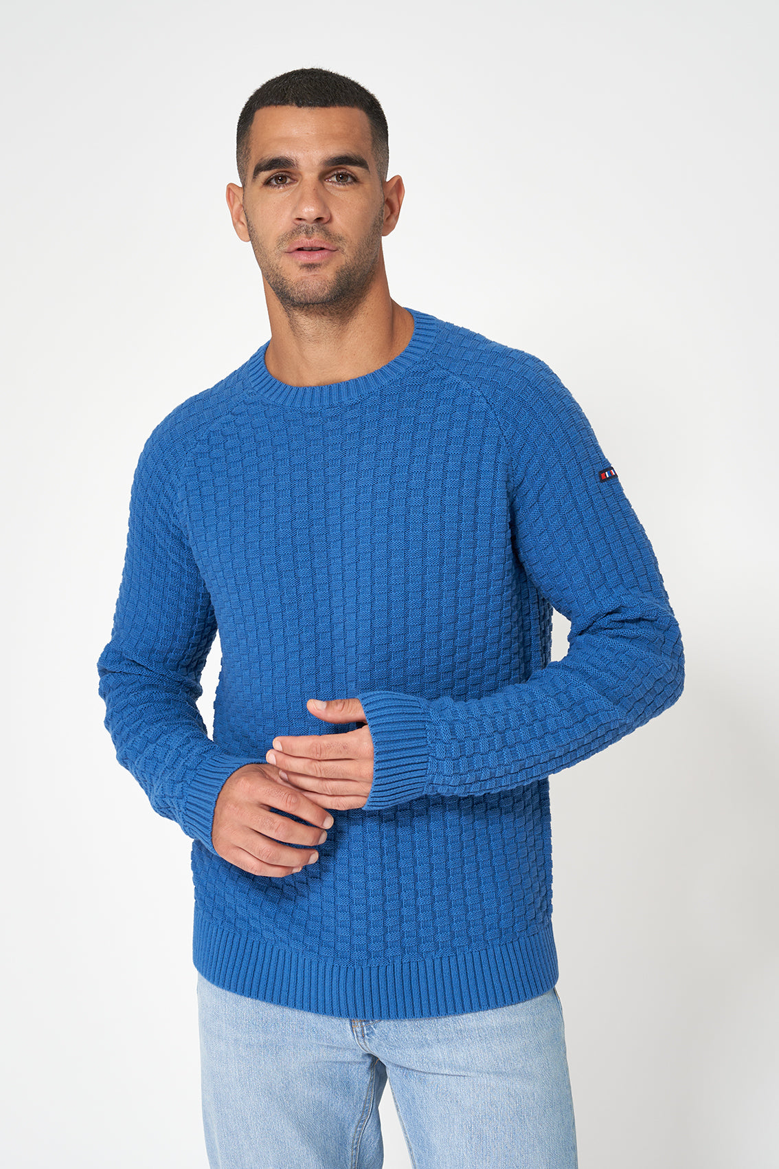Open-knit cotton sweater