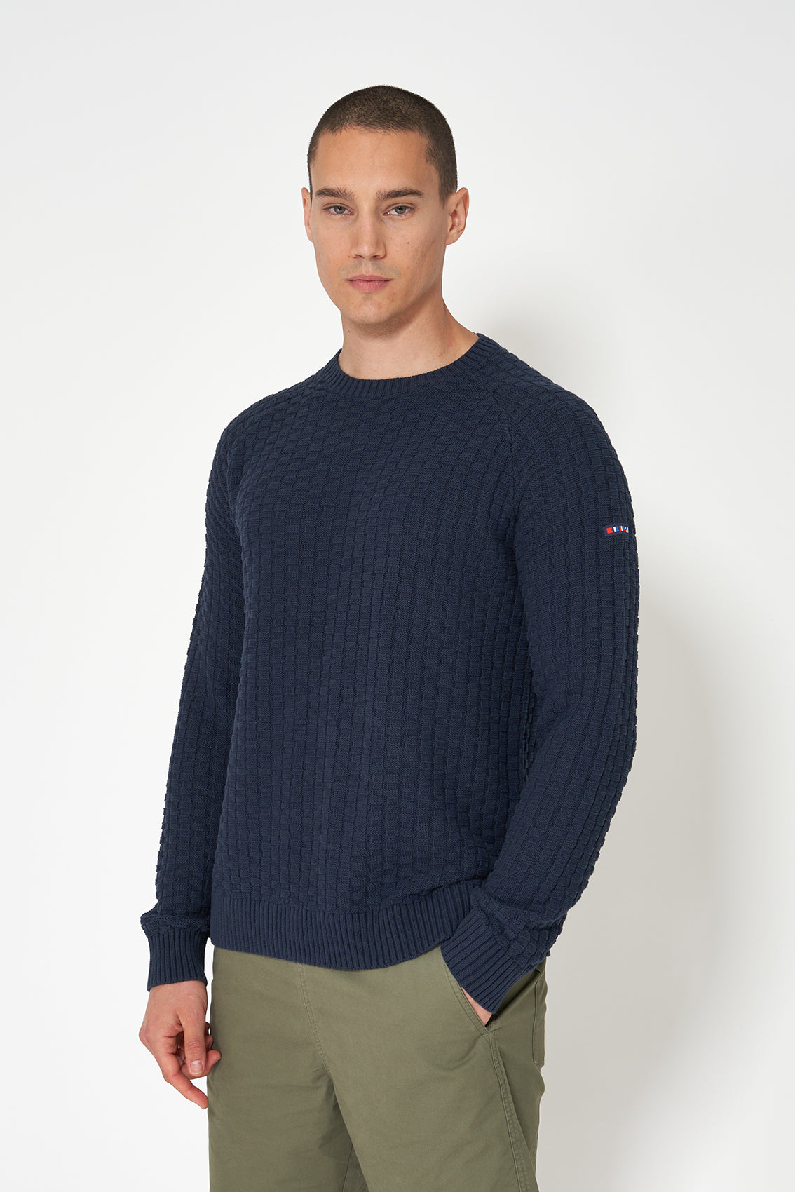 Open-knit cotton sweater
