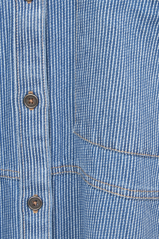 Vestido camisero denim con rayas