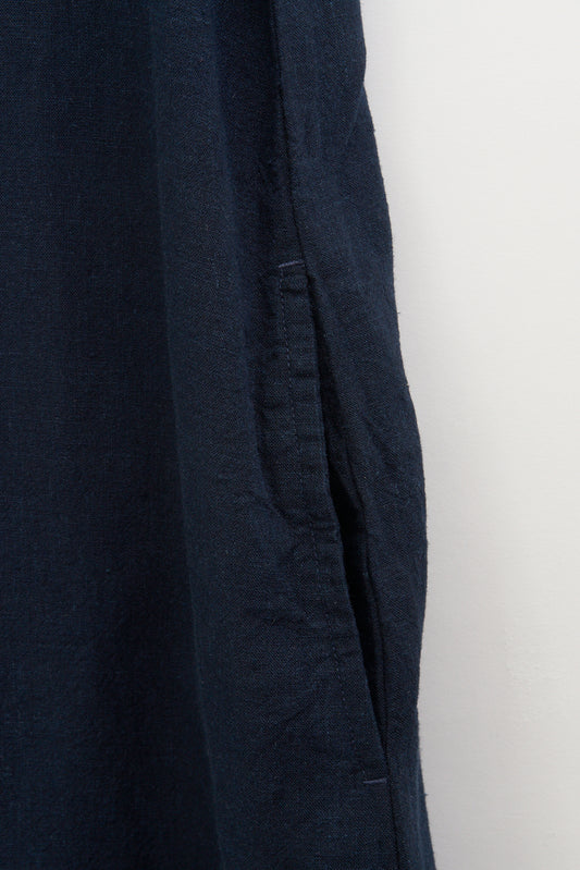 Vestido corto de lino con manga tres cuartos