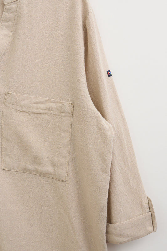 Blusa cuello redondo en lino y lyocell