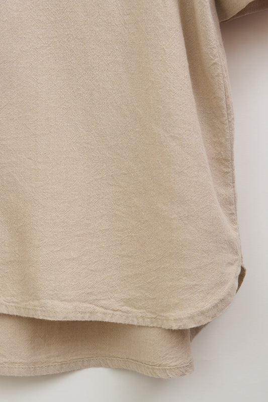 Blusa cuello redondo en lino y lyocell