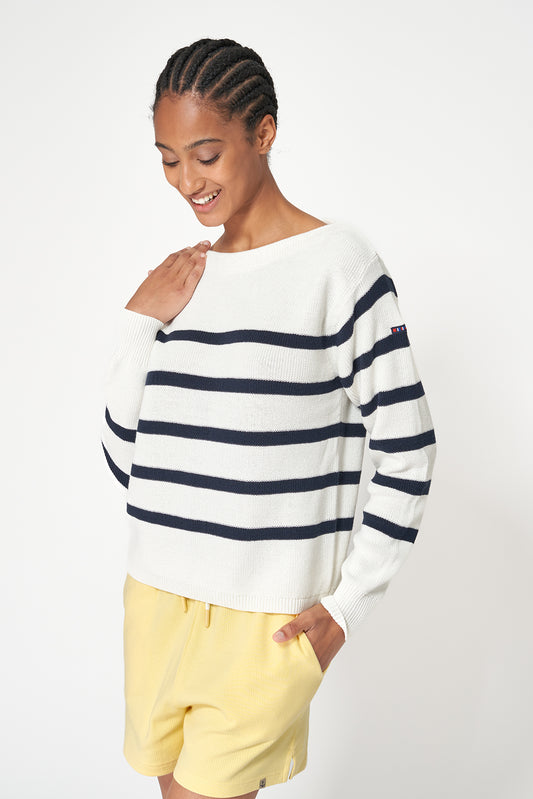 Jersey de rayas de punto de algodón