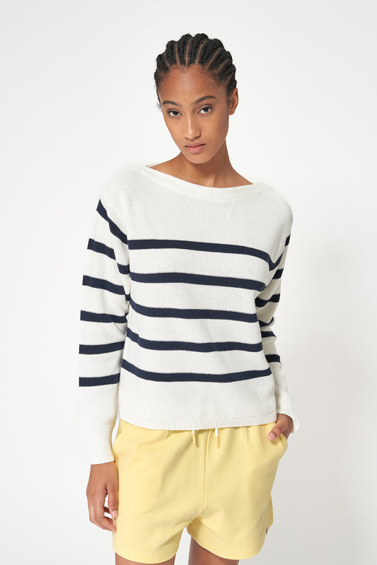 Jersey de rayas de punto de algodón