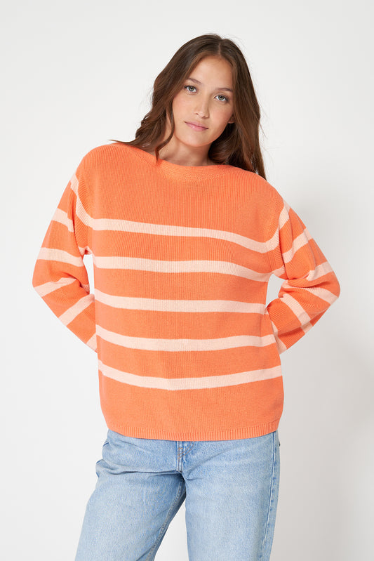 Jersey de rayas de punto de algodón