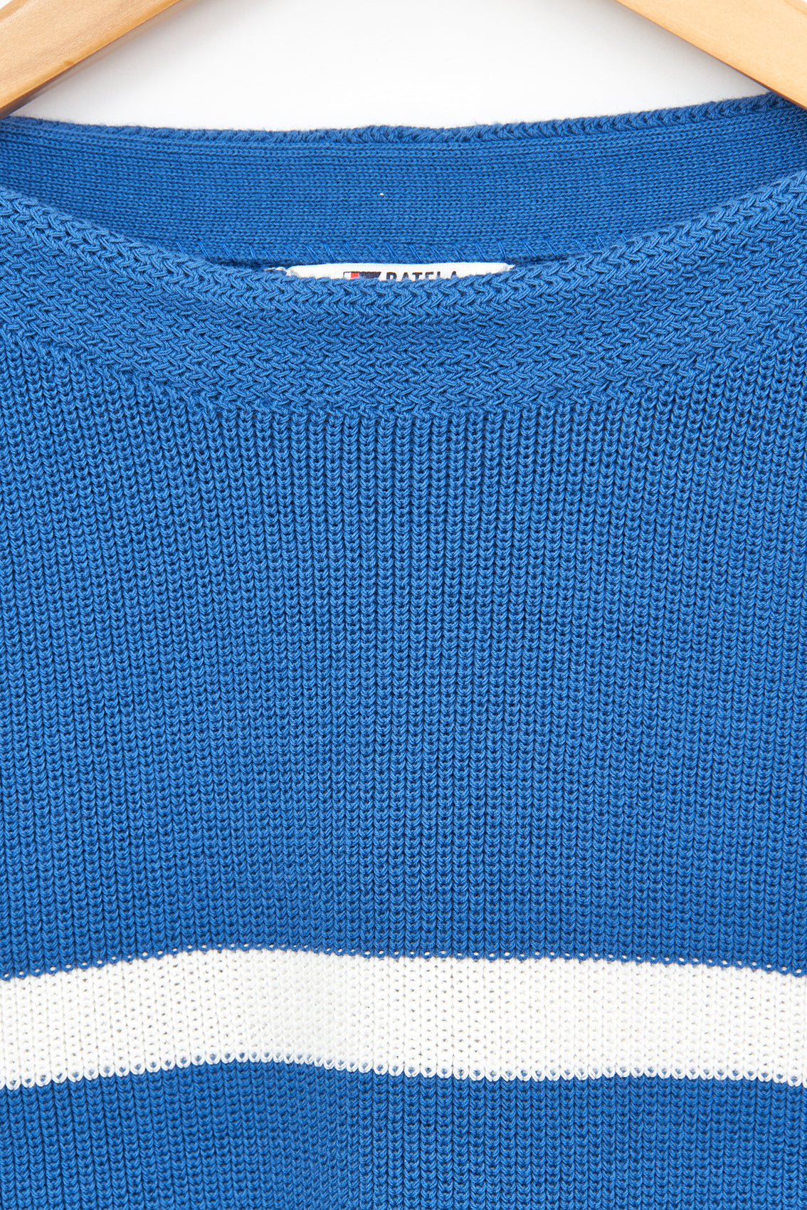 Pull en maille de coton rayé