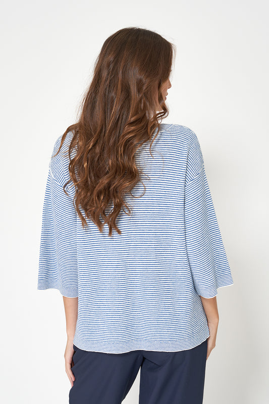 Jersey de punto a rayas y bolsillos