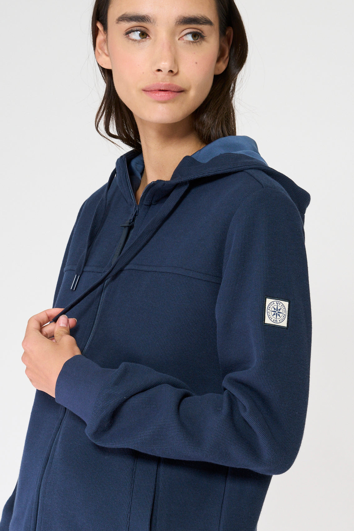 Hooded zip-up sweatshirt