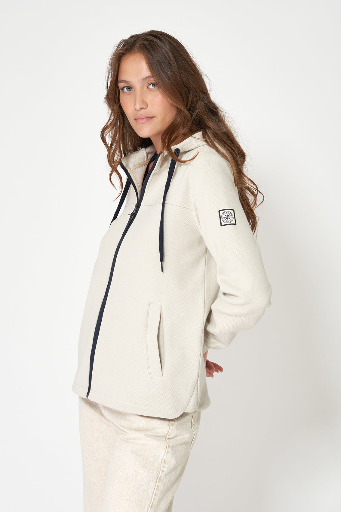 Hooded zip-up sweatshirt