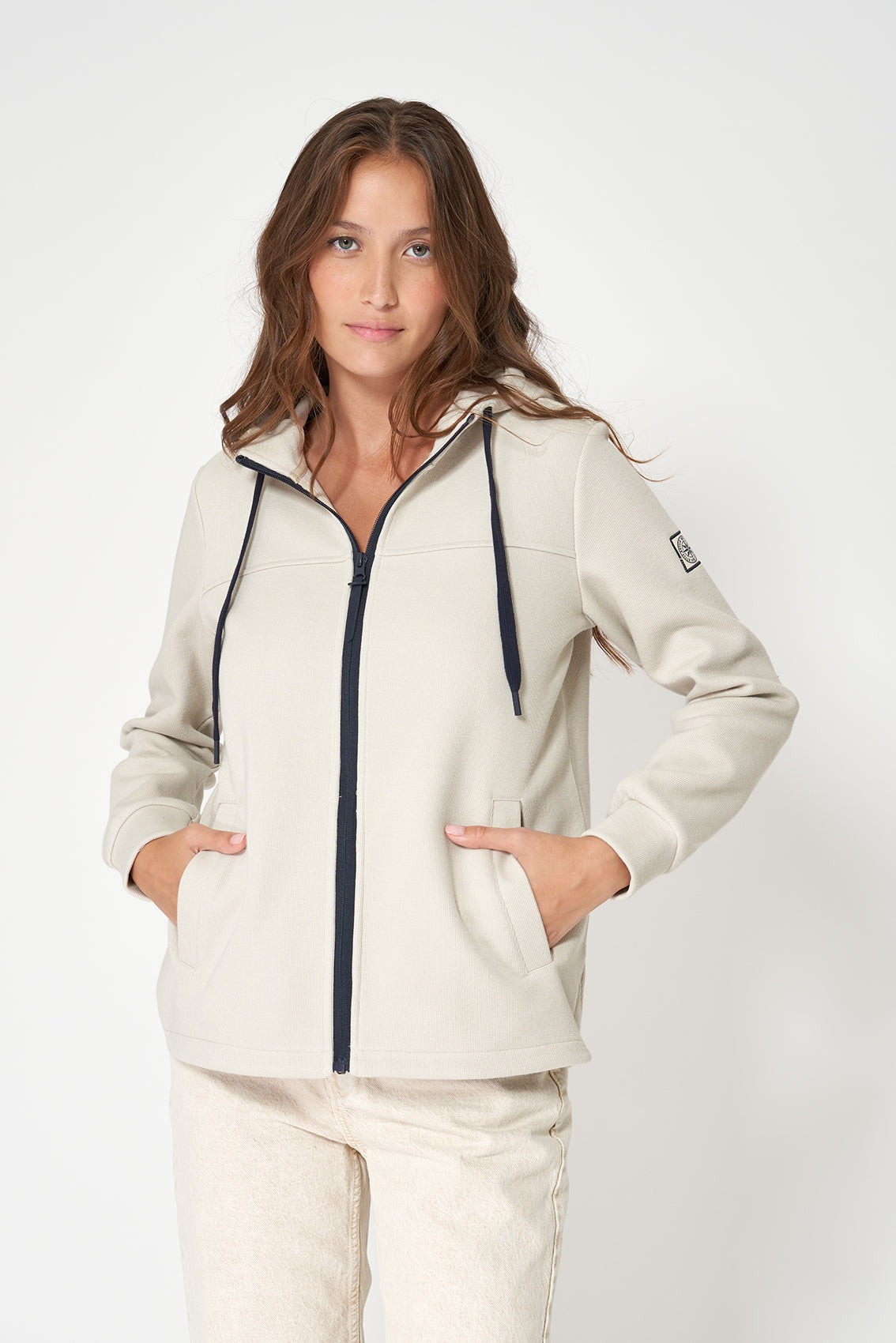 Hooded zip-up sweatshirt