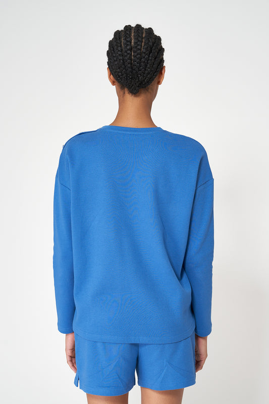 Camiseta algodón acanalado y botones en los hombros