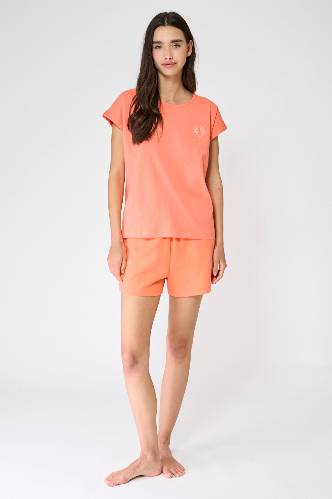 Ribbed knit shorts