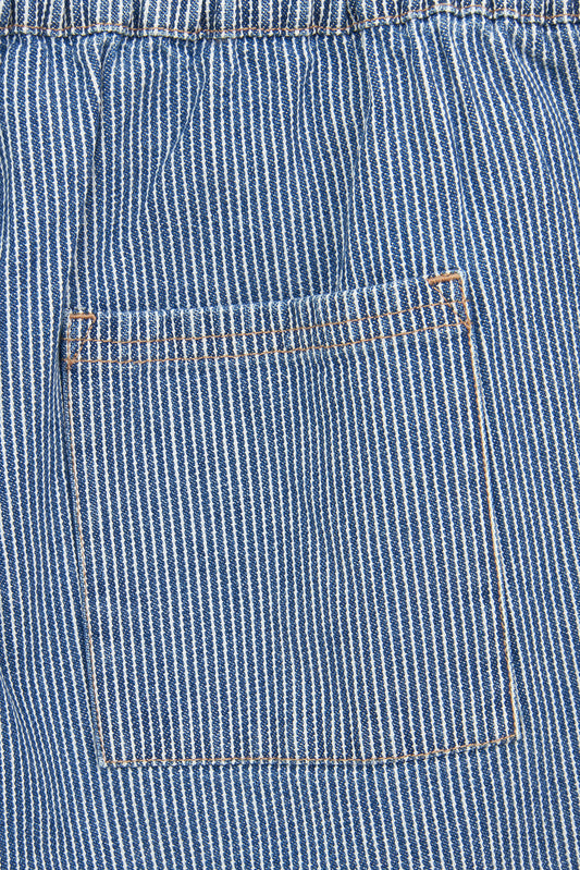 Pantalón corto denim con rayas