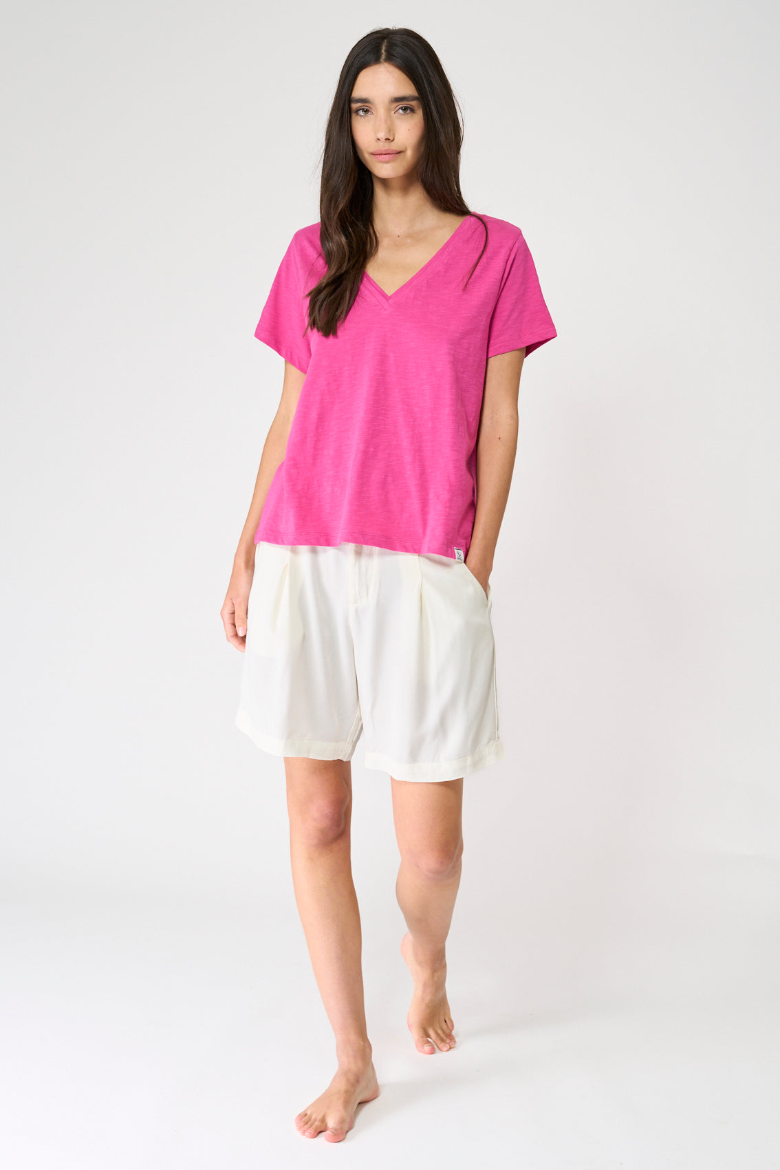 Ecovero viscose twill Bermuda shorts